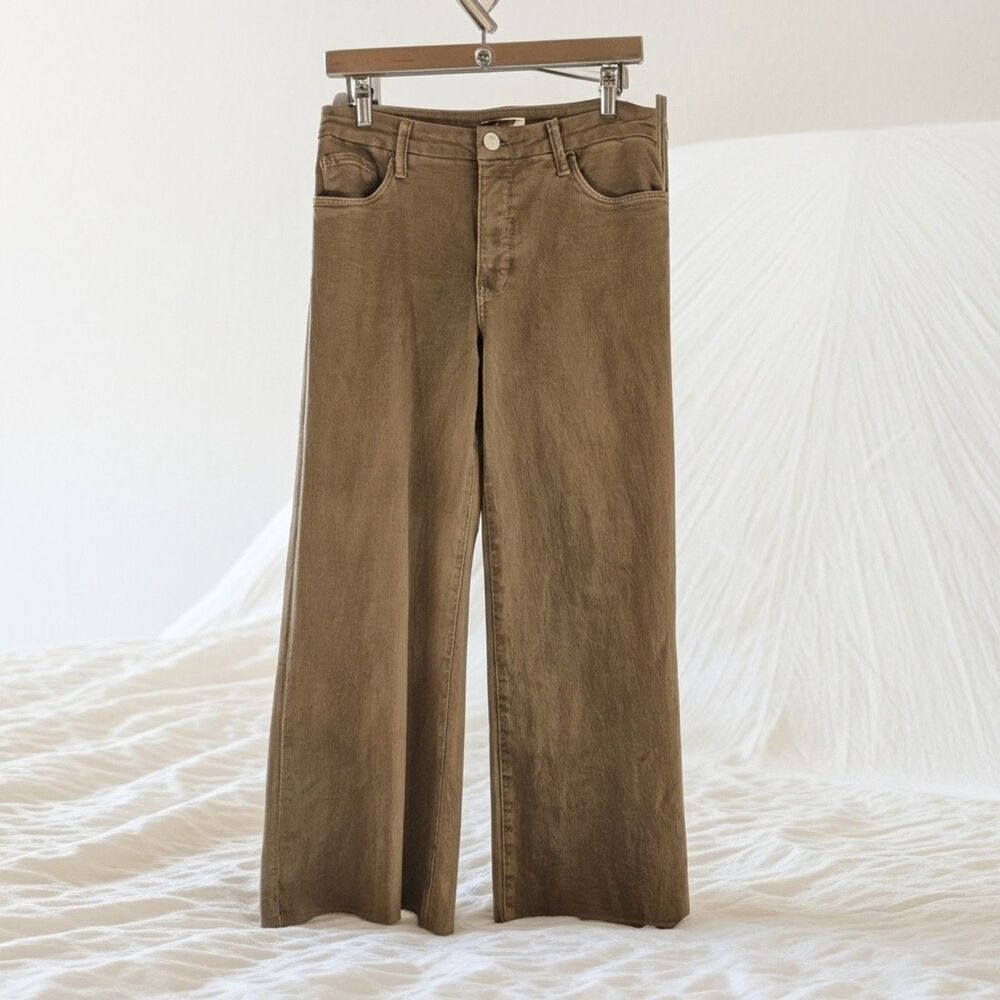 Kut from the Kloth MEG Wide Leg Brown High Rise Sz 4P Boho Grunge Stretch